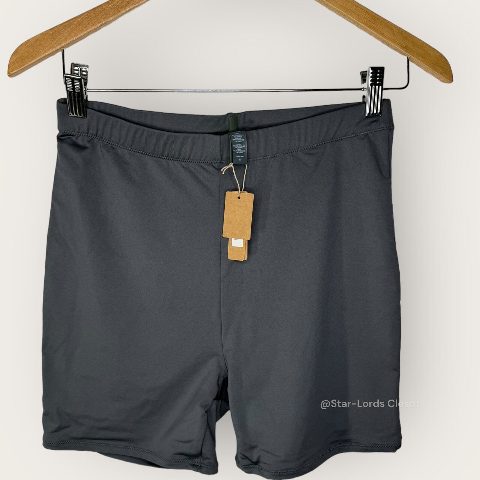 SKIMS Swim Mid Waist Biker Shorts | Medium | Gunmetal Grey | Minimalist Vacation-image