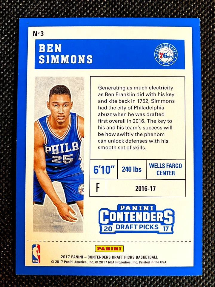 2017 Panini Contenders Draft Picks Season Variation Ticket /99 Ben Simmons H396 - Image 2 of 2