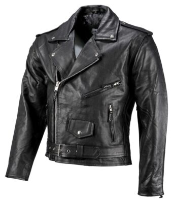 Herren Motorrad Jacke Motorradjacke Lederjacke Chopper Biker schwarz S  XL