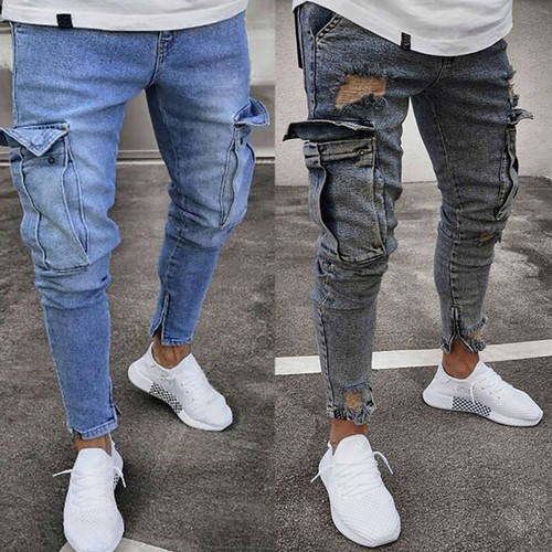 Men Skinny Slim Fit Pants Jeans Stretch 