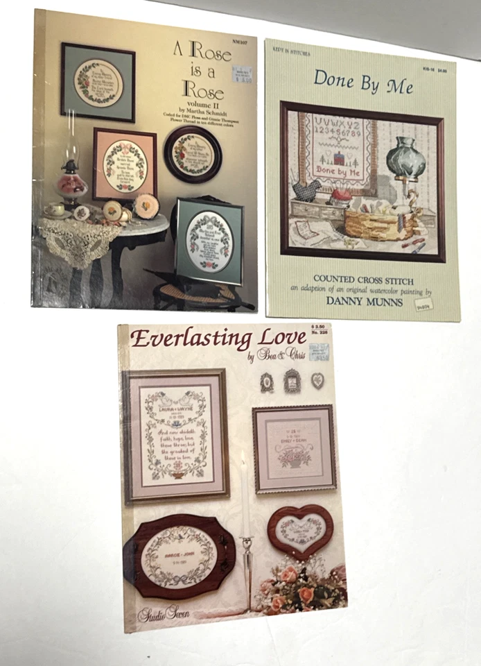 Lot of 7 Vintage Designs Cross-Stitch Patterns Samplers theme - Image 2 of 3