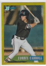 2021 BOWMAN HERITAGE REFRACTOR BLUE GOLD ORANGE B/W IMAGE UPICK CARROLL SKUBAL