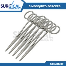 5 Mosquito Forceps Surgical  Veterinary Instruments 5" Straight German Grade
