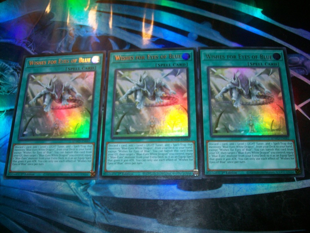 3x Ultra Rare Wishes for Eyes of Blue 1st Ed SDWD-EN042 YuGiOh Card