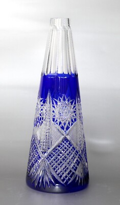 Val Saint Lambert, Kristallglas Dekanter, Geschliffen, H.~26,5cm,~850g,~Art Déco