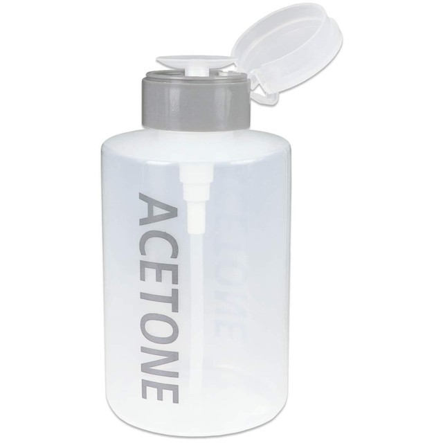 12 Oz. Gray empty Push Down AcetoneLabeled Dispenser Bottle with Swing Lid eBay