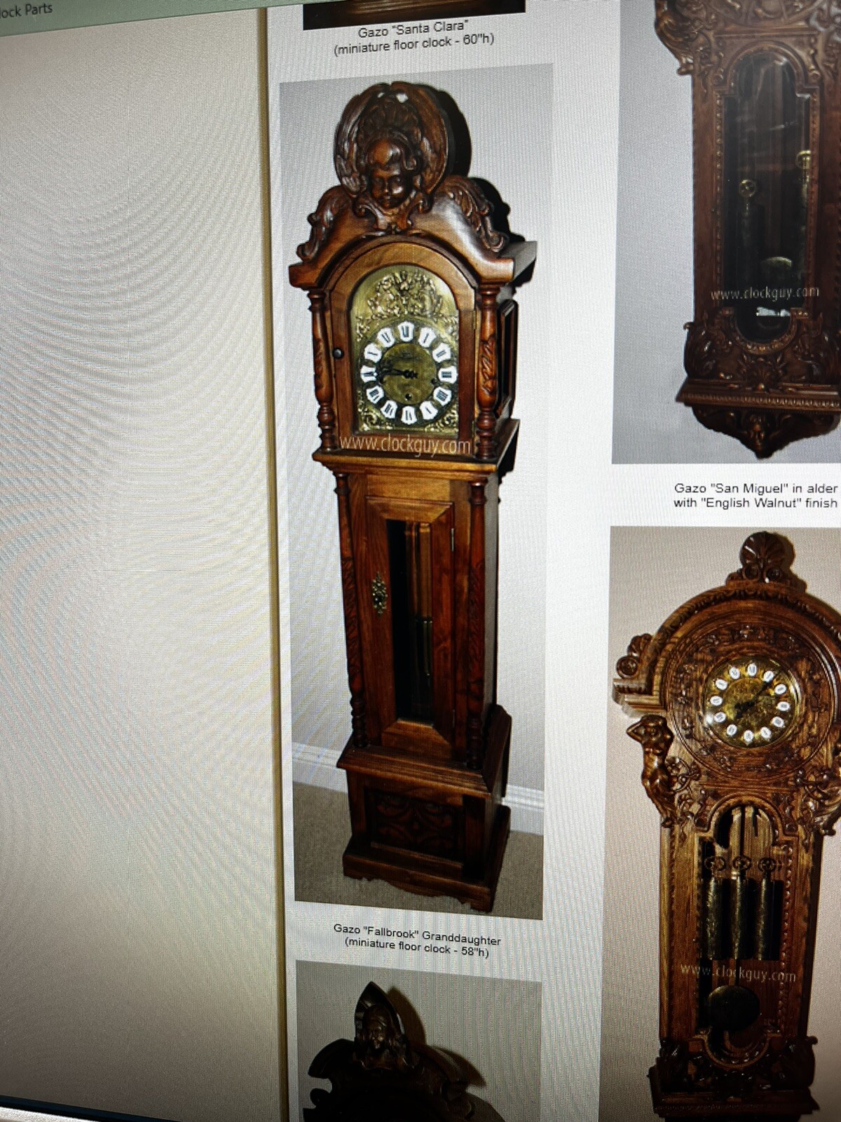 Gazo “Fallbrook” Granddaughter Clock C. 1978 581/4” Tall Ave Maria