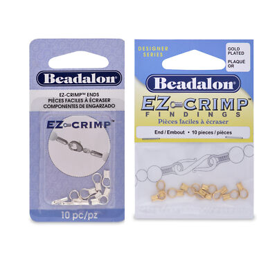 Beadalon  EZ-Crimp  Ends Findings 8.5mm 10 pieces * Choose Color
