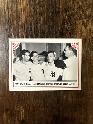 1983 ASA The Johnny Mize Story Card #9 Yankees 1957 WS w/ DiMaggio, Lopat - HOF