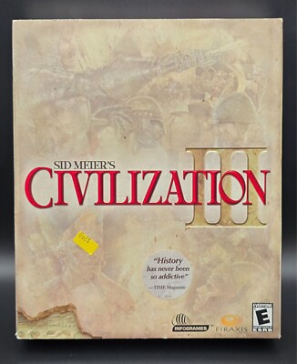 Sid Meier's Civilization 3 III Big Box PC NEW SEALED 2001 FIRAXIS CD-ROM