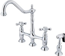 Kingston Brass Heritage 8" Center Kitchen Faucet with Side Sprayer