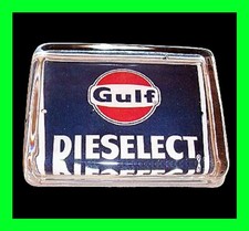 Vintage Gulf Oil Co. Dieselect  Glass Paperweight - Gas And Oil Advertisement