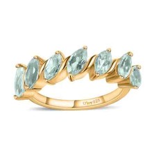 Gorgeous 2.00ctw Sky Blue Topaz 7 Stone Ring Vermeil Plated Size 7