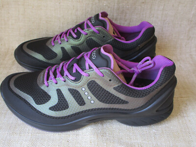 ECCO Women's Biom Fjuel Sneaker US 8-8.5 EUR 39 Black Purple Iridescent NEW NWB