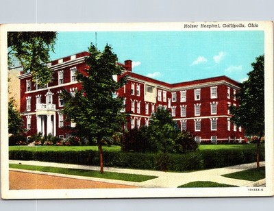Vintage Linen Postcard Holzer Hospital Gallipolis Ohio C.T. American Art