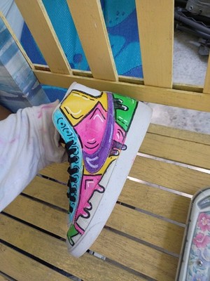 Nike High Top Custom Hand-Painted Multicolor Graphic Lace-Up Sneakers