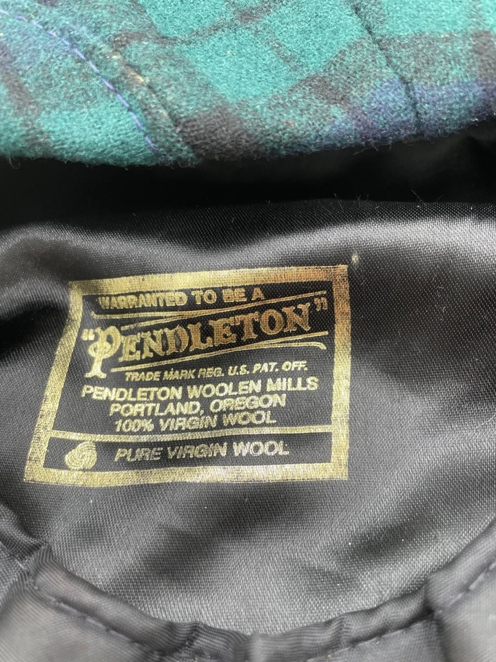 Pendleton Hombres Tartán Verde Lana, Etiqueta Dorada, Gorra Plana (estilo Gabbie o Newsboy), Foto 2 de 4