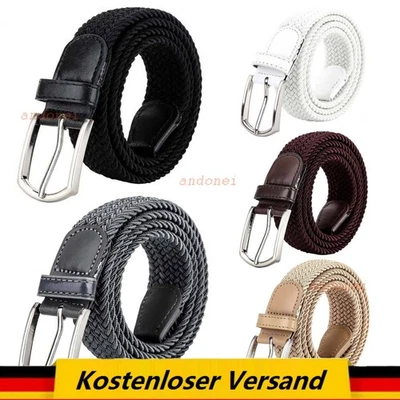 MARKENLOS Stretchgürtel elastisch Stoffgürtel Flechtgürtel Damen Herren Gürtel dehnbar DE