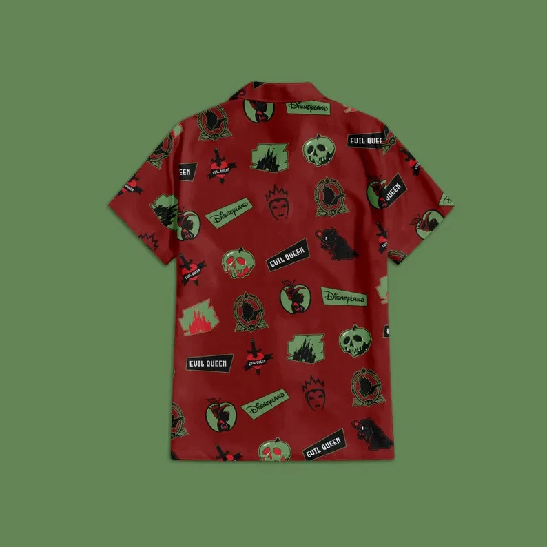 Disney Villain Evil Queen Halloween Red Hawaiian Shirt