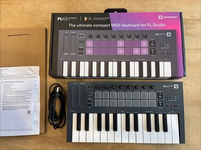 7097) Novation FLkey Mini USB Midi Keyboard Controller 25-Mini Keys FL Studio