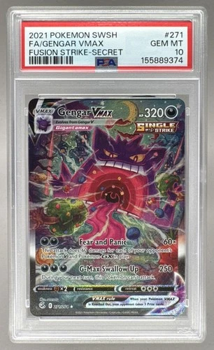 Gengar VMAX 2021 Pokemon Sword & Shield Fusion Strike #271 PSA 10
