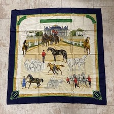 HERMES Carre 90 LES HARAS NATIONAUX Silk Scarf Women Auth