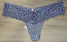 NWT Vintage Victoria's Secret PINK Cotton Lace Waist Extra Low Thong Panties XS