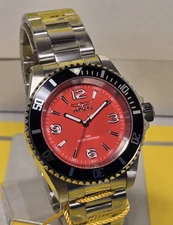 Invicta Specialty ROWAN 40mm Quartz RED DIAL Silver Tone SS Mens Watch 49350