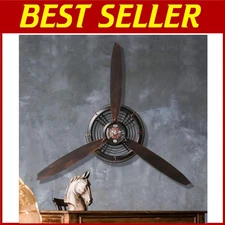 Vintage Airplane Propeller Wall Decor - Metal Art Deco