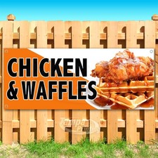 CHICKEN WAFFLES Advertising Food Restauaran Vinyl Banner Flag Sign USA SB10792