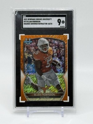 2022 Bowman University Chrome BIJAN ROBINSON Orange Shimmer #18/25 - SGC 9