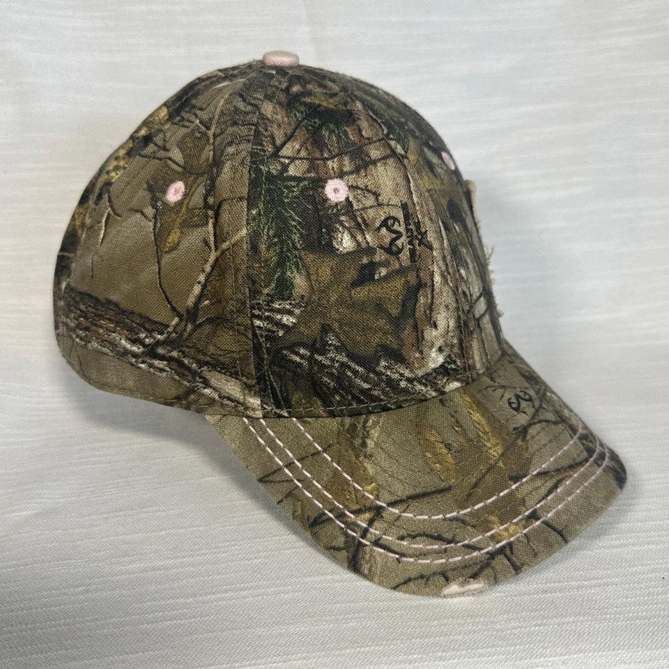 Cabela's Damas Sombrero Gorra RealTree Camuflaje Rosa Acentos Correa Trasera Ajustable Foto 2 de 4