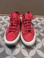 Red Superga Mid Rise Canvas Trainers Size UK6 EU39.5 High Tops