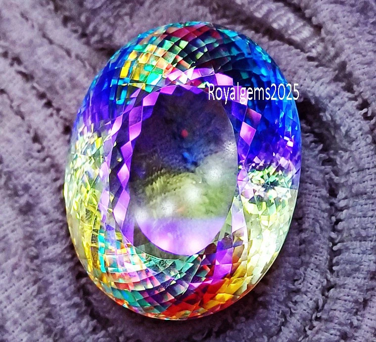 Oval Shape 258.00 Ct Certified Mystic Quartz In Rainbow Color Loose Gemstone - Image 4 of 4