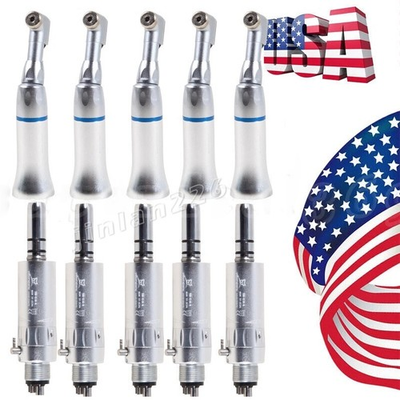 #ad #ad 1 5PCS Dental Low Slow Speed Handpiece Contra Angle Air Motor 4 Hole Latch Bur $134.90