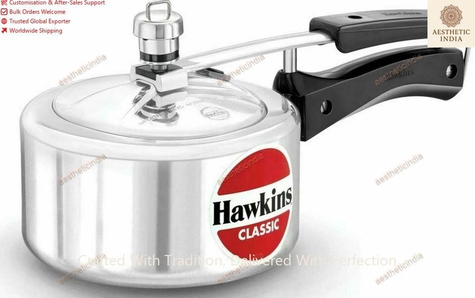 Hawkins Contura Pressure Cooker 1.5 LTR Silver Color With One Extra Gasket