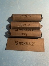 3 Solid Date 1941 PDS Jefferson Nickel Rolls 