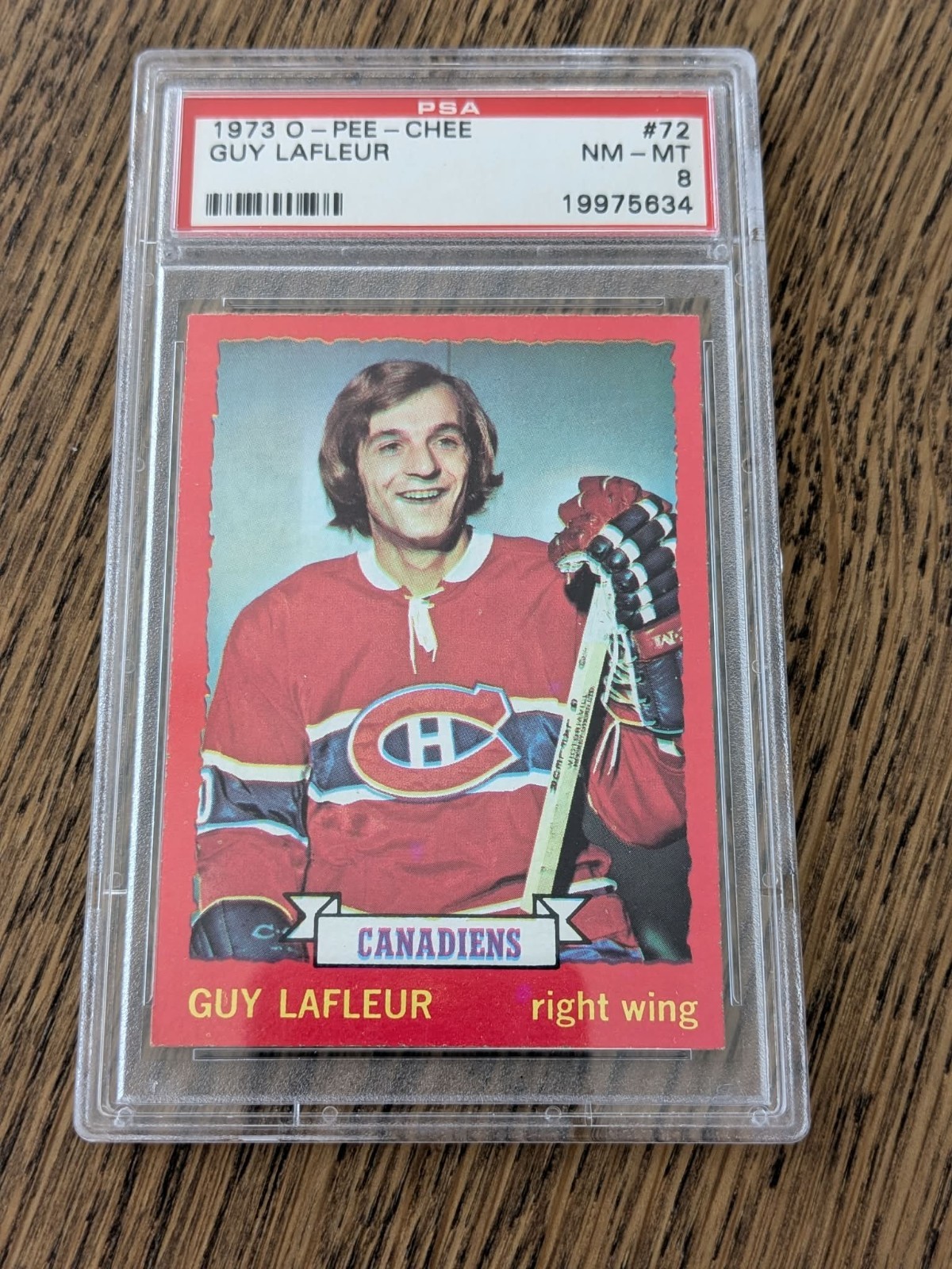 1973-74 O-PEE-CHEE OPC GUY LAFLEUR #72 PSA 8 NEAR MINT NM MT CANADIENS MONTREAL