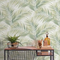 Vliestapete Dschungel Tropisch BläTter Floral Weiß GrüN 10531-07 (2,81€/1Qm)