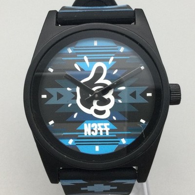 Neff x Mac Miller Men Watch 42mm Black Blue Thumbs Up Dial New Battery