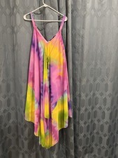Mlle Gabrielle Pastel Rainbow Pixie Hem Sleeveless Maxi Dress Sz 2x Fairycore