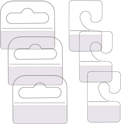 120Pcs Self Adhesive Plastic Hang Clear Tabs Hooks Display Card for Store Retail