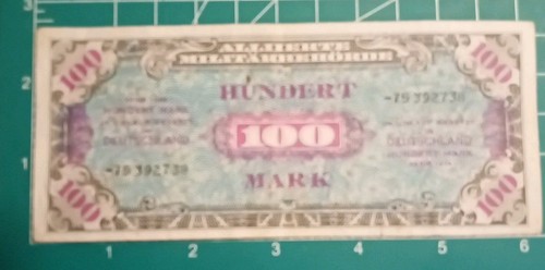 GERMANY 100 MARK 1944 P#197 AMC WWII, 8 Didget