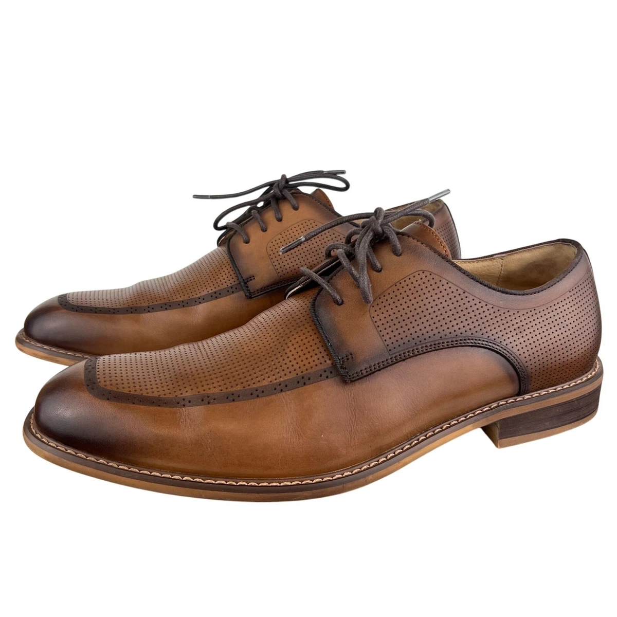 New Mens Joseph Abboud Adam Laser Etched Derby Lace Ups Leather Shoes‎ Sz 12 D Winchester D boasts all the major characteristics of a  main image 4