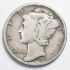 1931-S Mercury Silver Dime San Francisco Mint Very Good (VG)