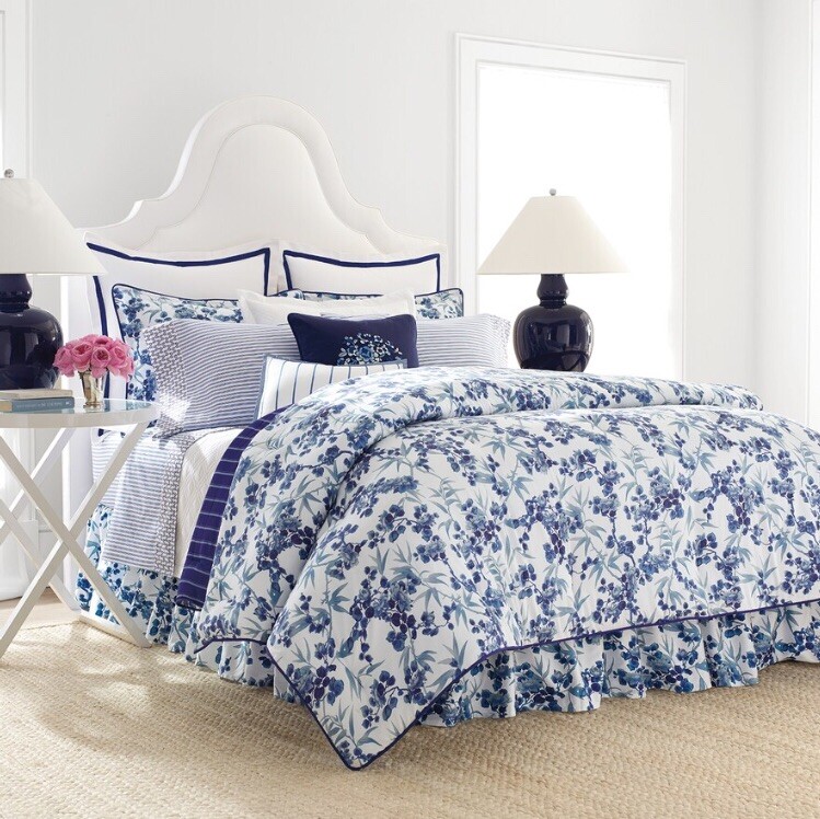 CHAPS Home MANDARIN GARDEN 7 Piece BEDDING SET Size: KING New SHIP FREE