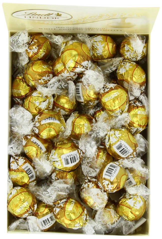 Lindt LINDOR белый шоколад трюфели кошерный 60 штук коробка 25,4 унц - Изображение 3 из 4