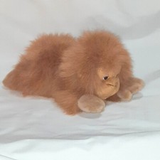A A Ollie Monkey Orangutan Flopsies Shaggy Brown Laying Plush Bean Bag Toy 12"