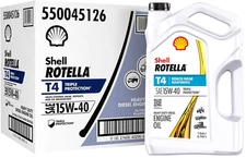 Shell Rotella T4 Triple Protection 15W-40 Motor Oil, 1 Gallon (3 Pack)