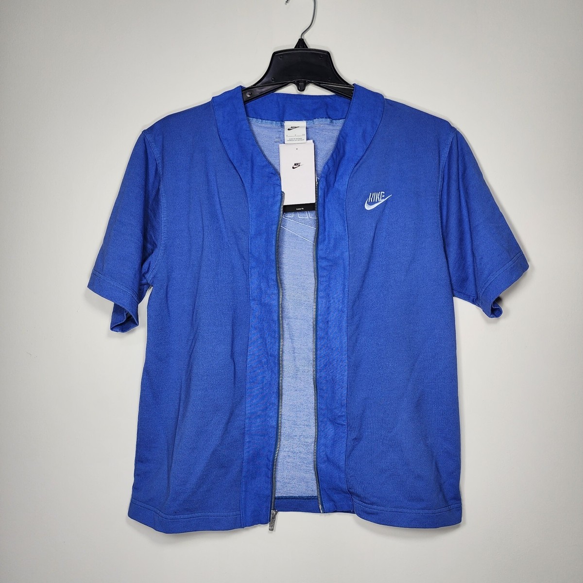 New! Nike French Terry 'Dark Marina Blue' Zip-Up Streetwear
